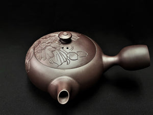 196-3 Banko Yaki Purple Clay Tea Pot 290ml